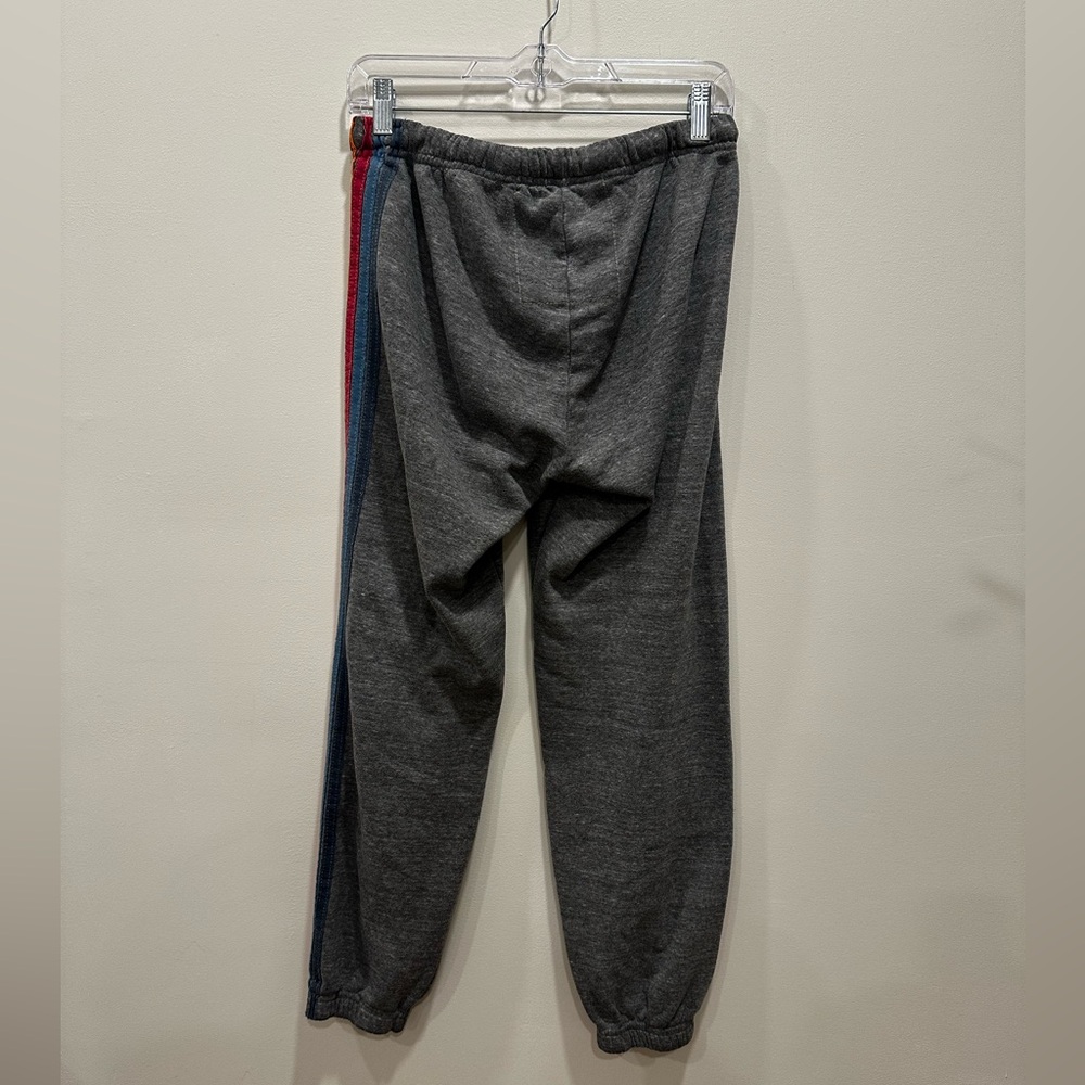 Aviator Nation 5 Stripe Sweatpants Heather Gray Large *Flawed - Picture 4 of 9